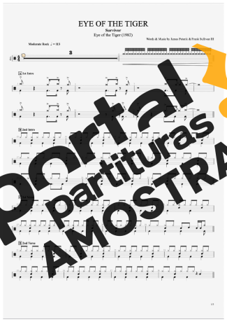 Survivor Eye Of The Tiger partitura para Bateria