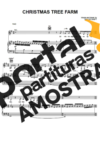 Taylor Swift Christmas Tree Farm partitura para Piano