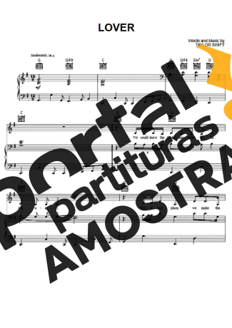 Taylor Swift Lover partitura para Piano