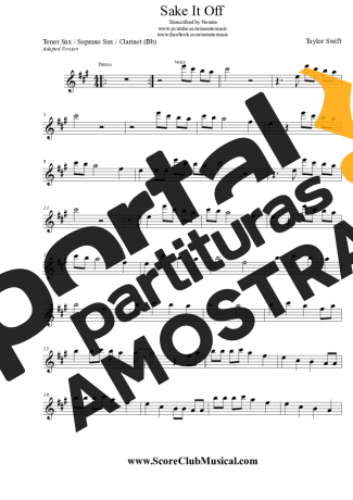 Taylor Swift Shake It Off partitura para Clarinete (Bb)
