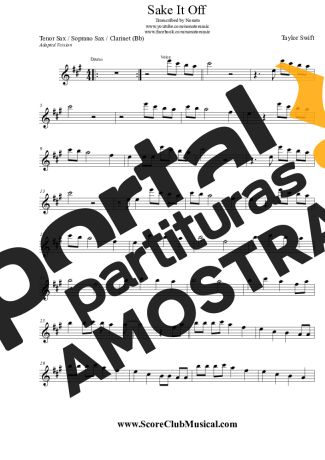 Taylor Swift  partitura para Clarinete (Bb)