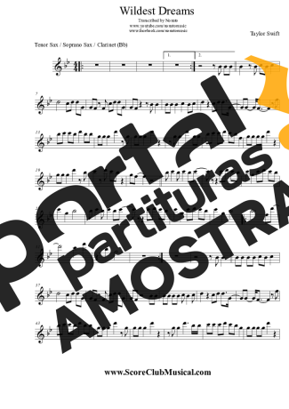 Taylor Swift  partitura para Clarinete (Bb)