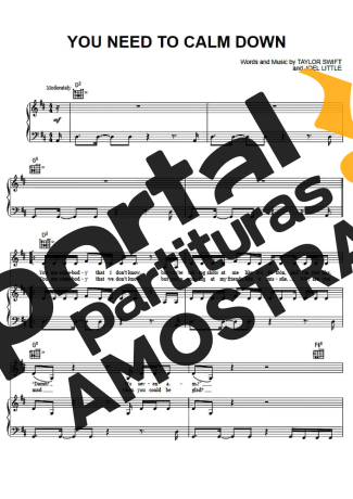 Taylor Swift  partitura para Piano