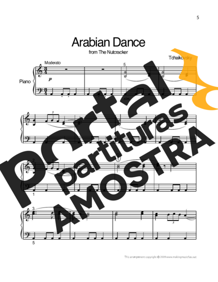 Tchaikovsky  partitura para Piano