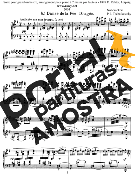 Tchaikovsky Danse De La Fee Dragee (The Nutcracker Suite) partitura para Piano