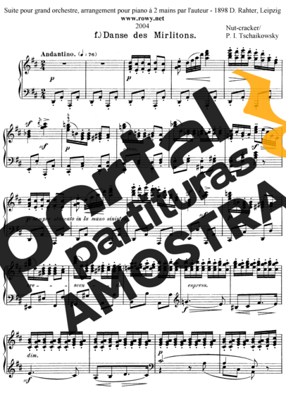 Tchaikovsky Danse Des Mirlitons (The Nutcracker Suite) partitura para Piano