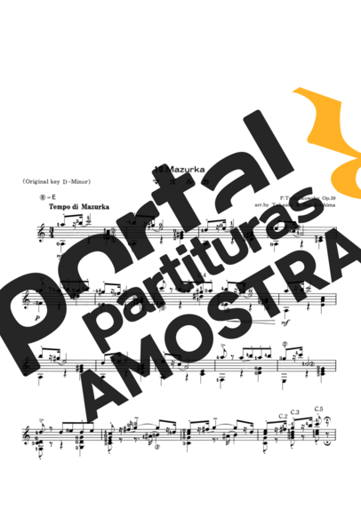 Tchaikovsky  partitura para Violão