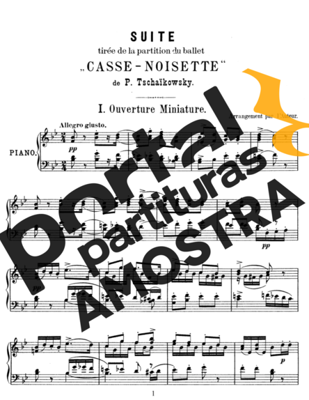 Tchaikovsky  partitura para Piano