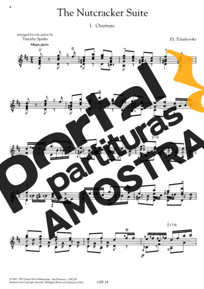 Tchaikovsky  partitura para Violão