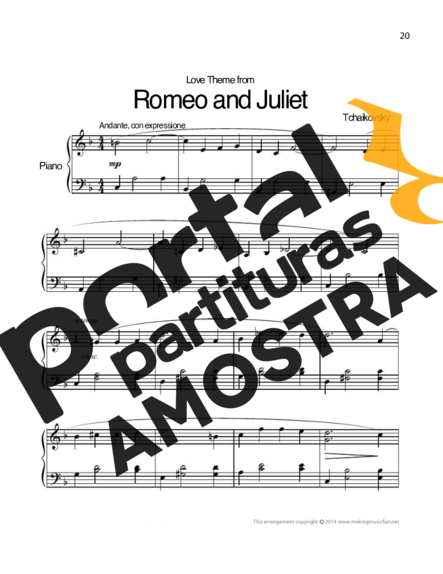 Tchaikovsky Romeo And Juliet partitura para Piano
