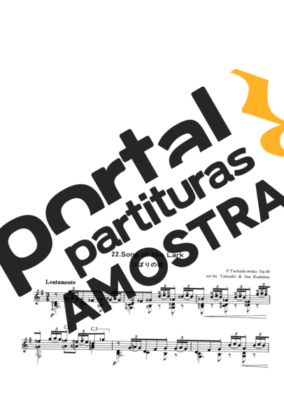 Tchaikovsky  partitura para Violão