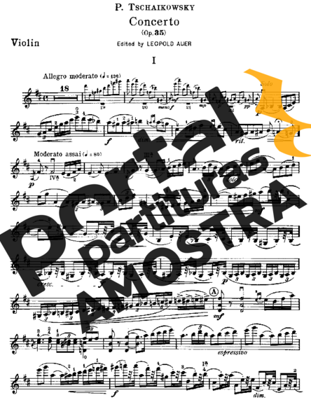 Tchaikovsky Violin Concerto partitura para Violino