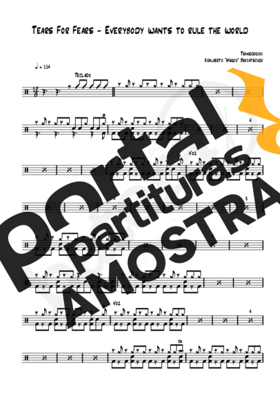 Tears For Fears  partitura para Bateria
