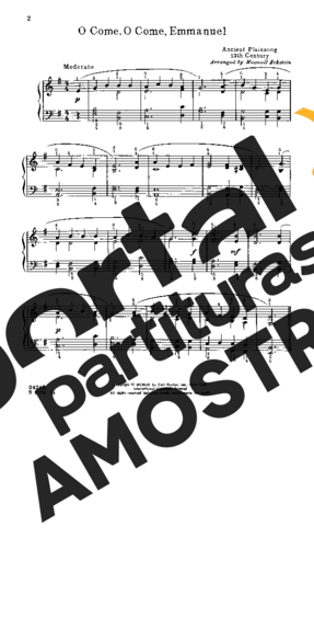 Christmas Songs (Temas Natalinos) O Come O Come Emmanuel partitura para Piano
