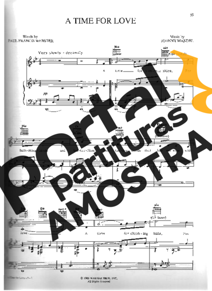 Movie Soundtracks (Temas de Filmes) A Time For Love partitura para Piano