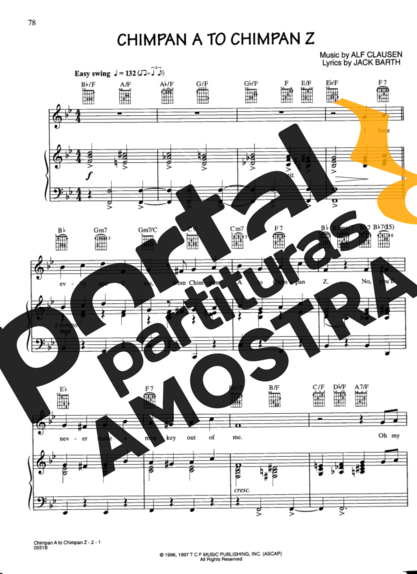 Movie Soundtracks (Temas de Filmes) Chimpan A To Chimpan Z (The Simpsons) partitura para Piano