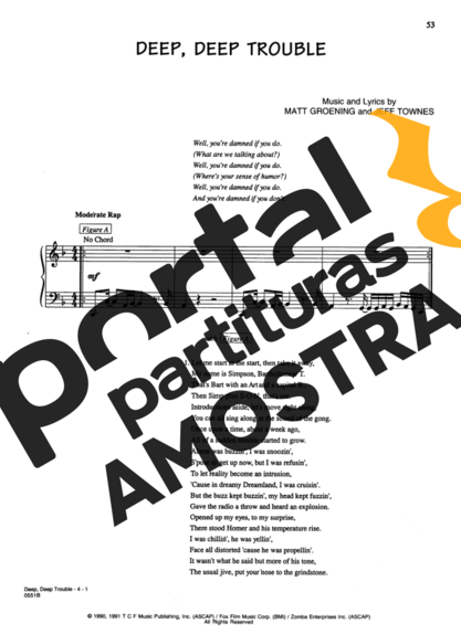 Movie Soundtracks (Temas de Filmes) Deep Deep Trouble (The Simpsons) partitura para Piano