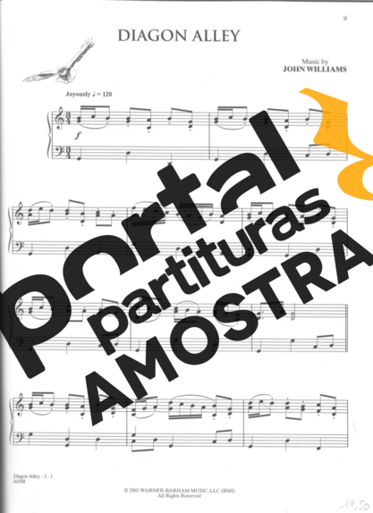 Movie Soundtracks (Temas de Filmes) Diagon Alley partitura para Piano