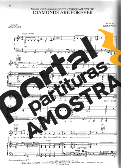 Movie Soundtracks (Temas de Filmes) Diamonds Are Forever partitura para Piano