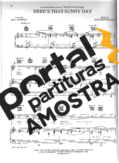 Movie Soundtracks (Temas de Filmes) Heres That Sunny Day partitura para Piano