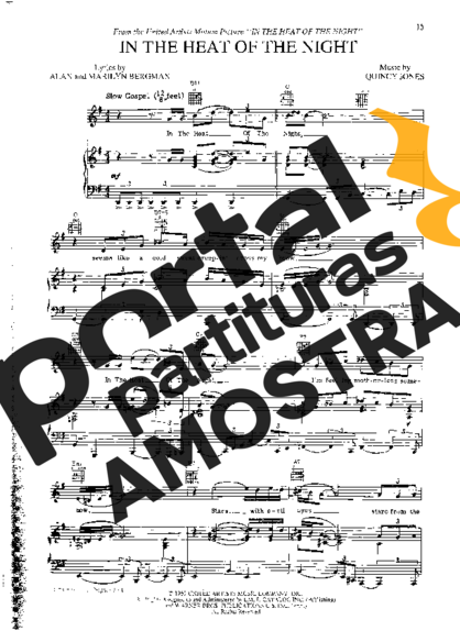 Movie Soundtracks (Temas de Filmes) In The Heat Of The Night partitura para Piano