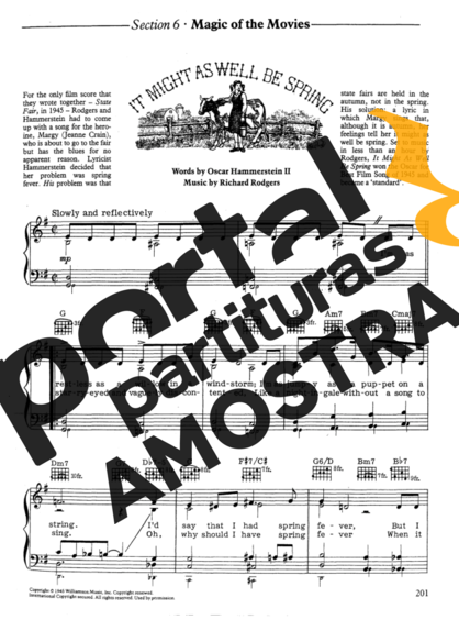 Movie Soundtracks (Temas de Filmes) It Might As Well Be Spring partitura para Piano