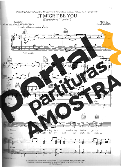 Movie Soundtracks (Temas de Filmes) It Might Be You partitura para Piano