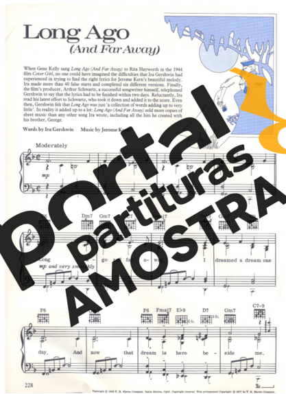 Movie Soundtracks (Temas de Filmes) Long Ago (and Far Away) partitura para Piano