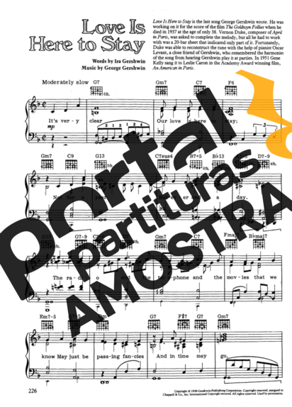 Movie Soundtracks (Temas de Filmes) Love Is Here To Stay partitura para Piano