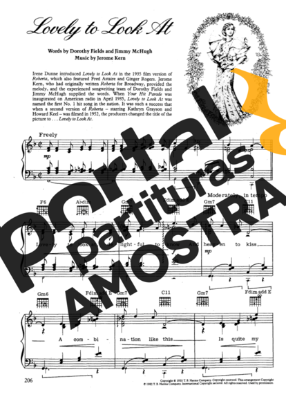 Movie Soundtracks (Temas de Filmes) Lovely To Look At partitura para Piano