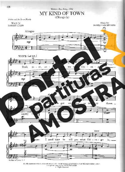 Movie Soundtracks (Temas de Filmes) My Kind Of Town partitura para Piano