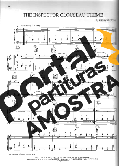 Movie Soundtracks (Temas de Filmes) The Inspector Clouseau Theme partitura para Piano