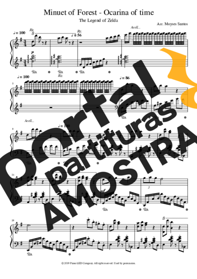 Video game soundtracks (Temas de Jogos) The Legend of Zelda - Minuet of Forest partitura para Piano
