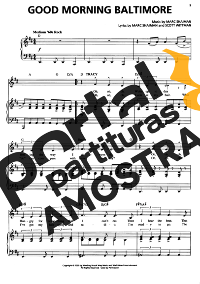 Musicals (Temas de Musicais) Good Morning Baltimore(Hairspray) partitura para Piano
