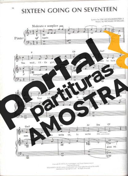 Musicals (Temas de Musicais) Sixteen Going On Seventeen (The Sound Of Music) partitura para Piano