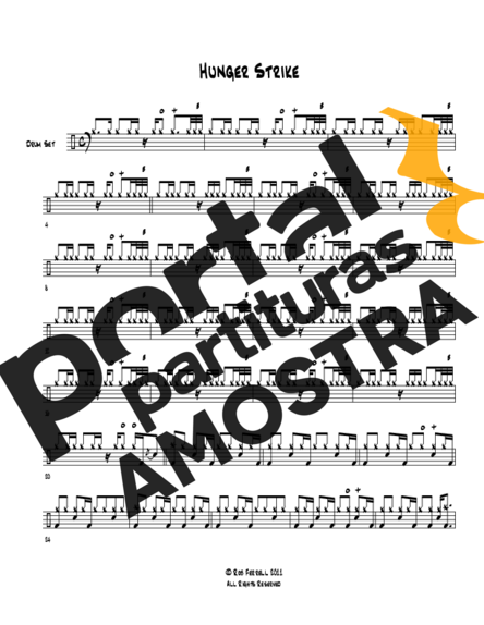 Temple Of The Dog Hunger Strike partitura para Bateria