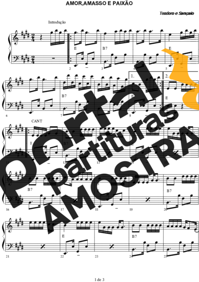 Teodoro e Sampaio Amor, Amasso e Paixão partitura para Acordeon