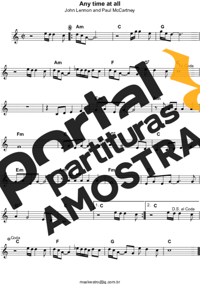 The Beatles Any Time At All partitura para Teclado