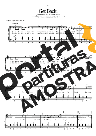 The Beatles Get Back partitura para Piano
