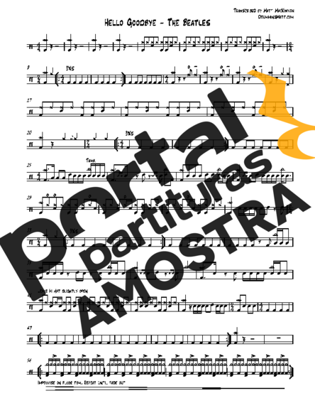 The Beatles  partitura para Bateria