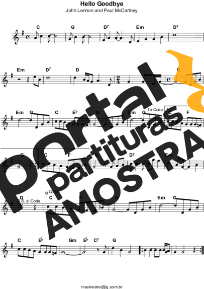 The Beatles Hello Goodbye partitura para Violino