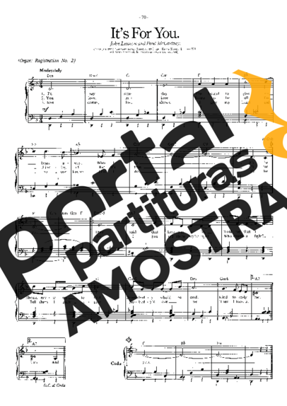 The Beatles It´s For You partitura para Piano
