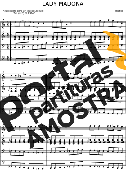 The Beatles  partitura para Teclado