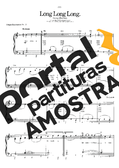 The Beatles Long Long Long partitura para Piano