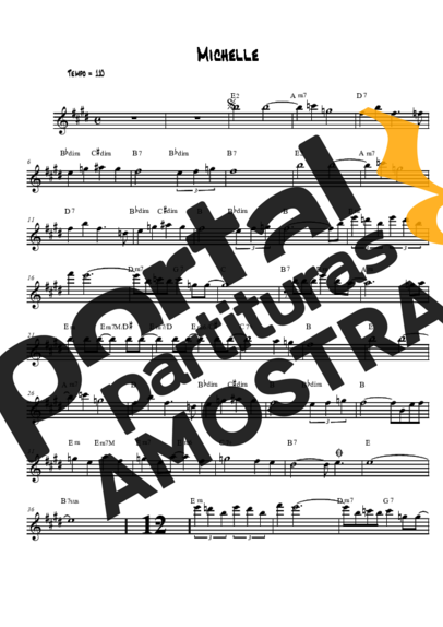 The Beatles Michelle partitura para Saxofone Tenor Soprano (Bb)