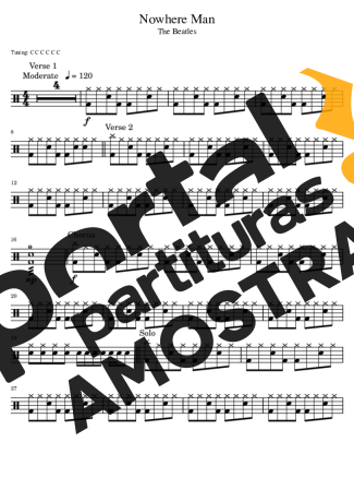 The Beatles  partitura para Bateria