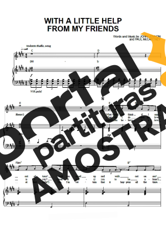The Beatles With A Little Help From My Friends partitura para Piano