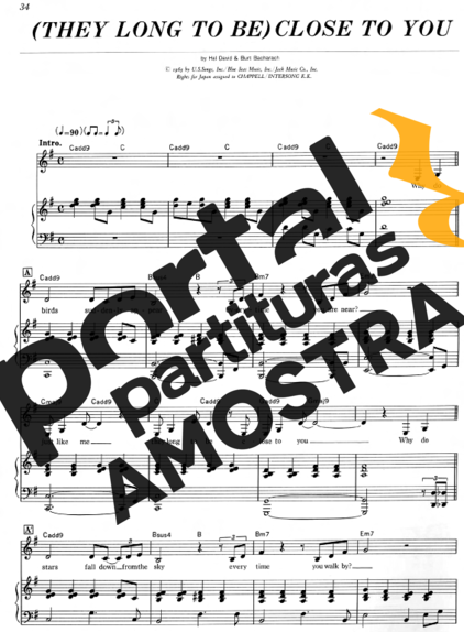 The Carpenters  partitura para Piano