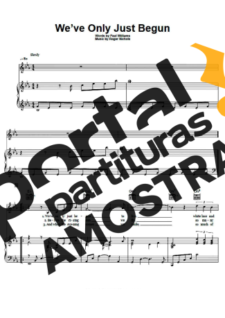 The Carpenters We Ve Only Just Begun partitura para Piano