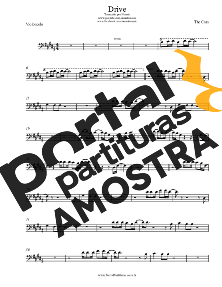 The Cars  partitura para Violoncelo